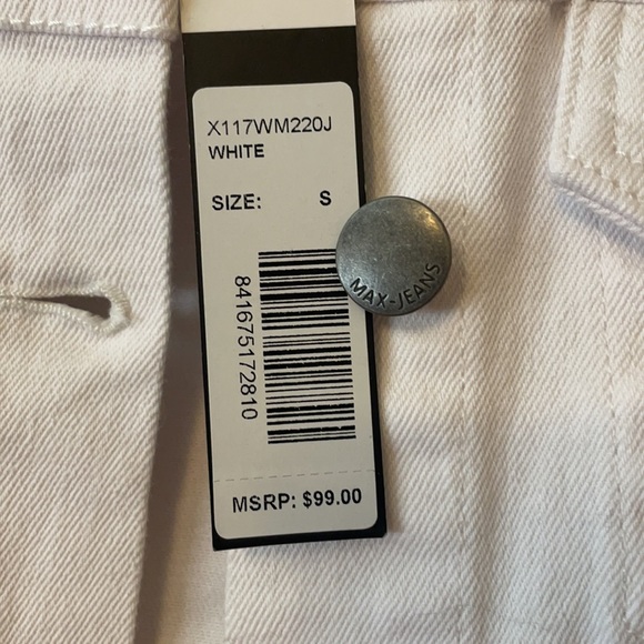 Max Jeans White Denim Jean Jacket Small NEW $99 - Picture 3 of 4